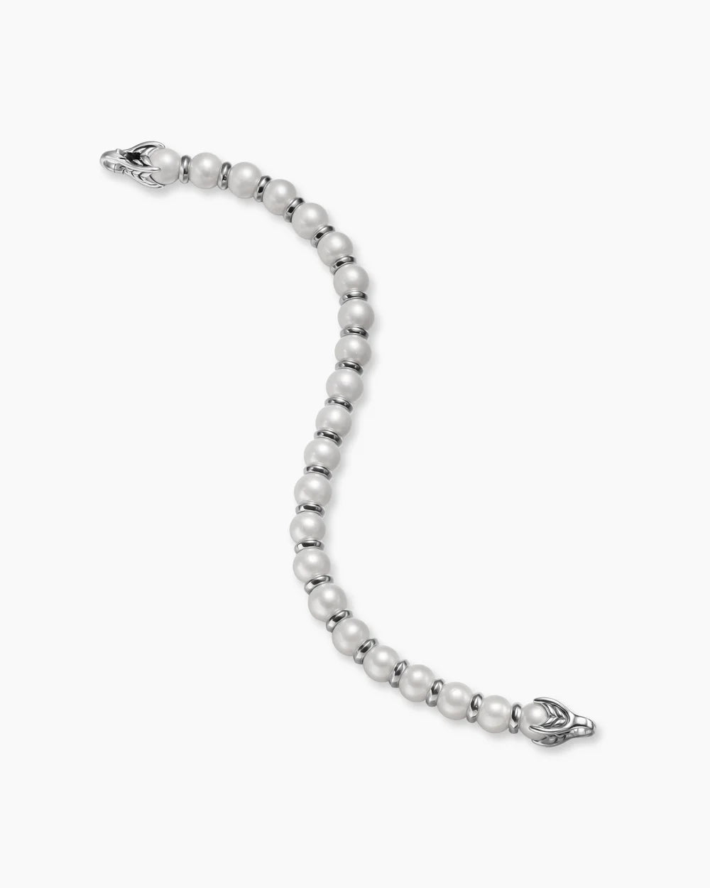 SPIRITUAL BEADS BRACELET Sterling Silver with Pearls, 8mm