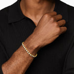 Hex Pavé Tennis Bracelet 18K Yellow Gold with Diamonds, 8mm
