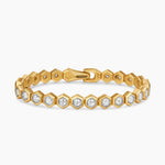 Hex Pavé Tennis Bracelet 18K Yellow Gold with Diamonds, 8mm