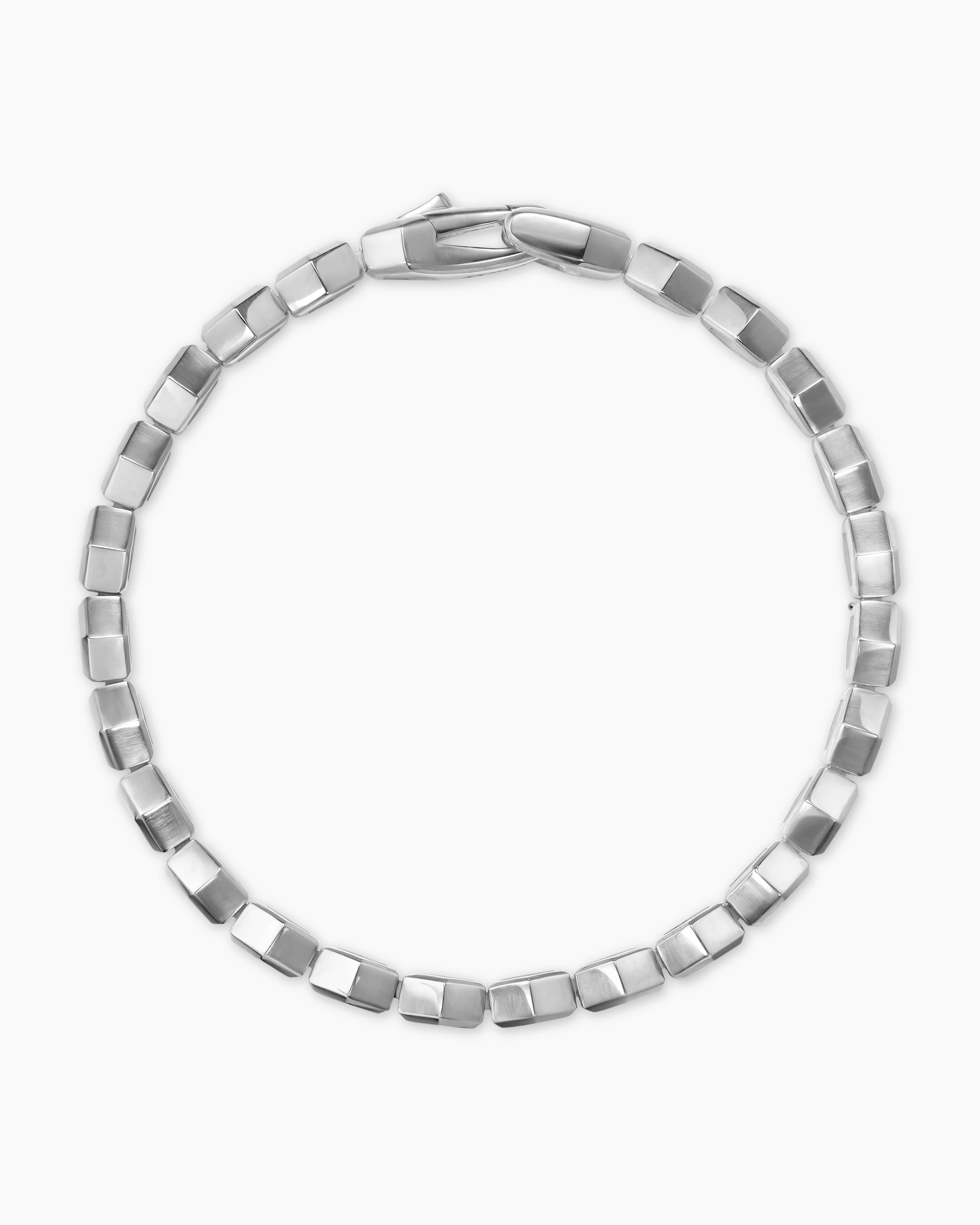 HEX PAVÉ TENNIS BRACELET Sterling Silver with Black Diamonds, 8mm