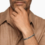 HEX PAVÉ TENNIS BRACELET Sterling Silver with Black Diamonds, 8mm