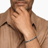 HEX PAVÉ TENNIS BRACELET Sterling Silver with Black Diamonds, 8mm
