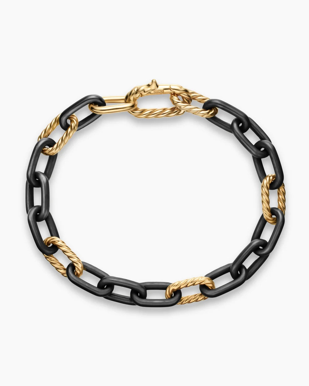 DY MADISON® CHAIN BRACELET Black Titanium with 18K Yellow Gold, 8.5mm