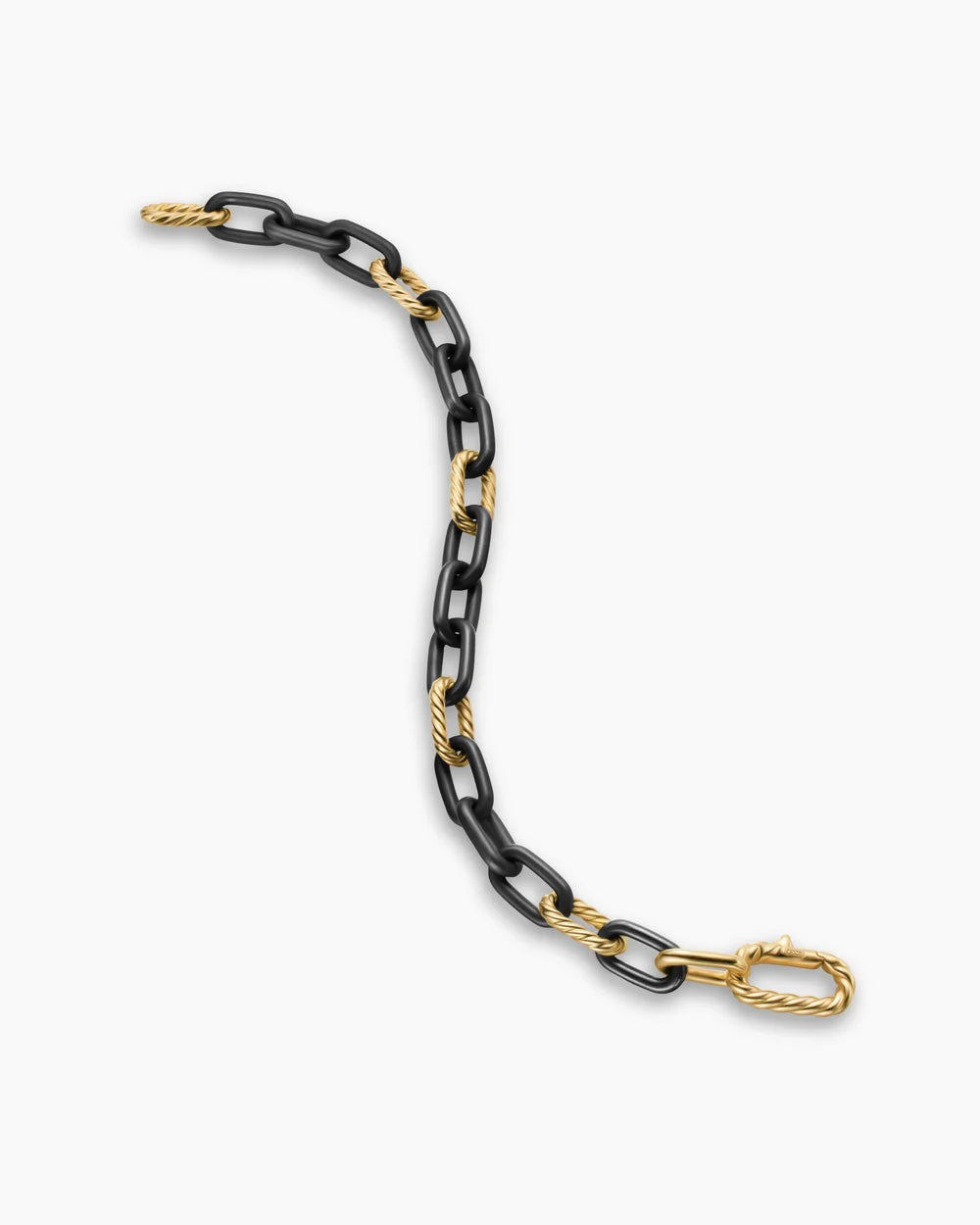 DY MADISON® CHAIN BRACELET Black Titanium with 18K Yellow Gold, 8.5mm