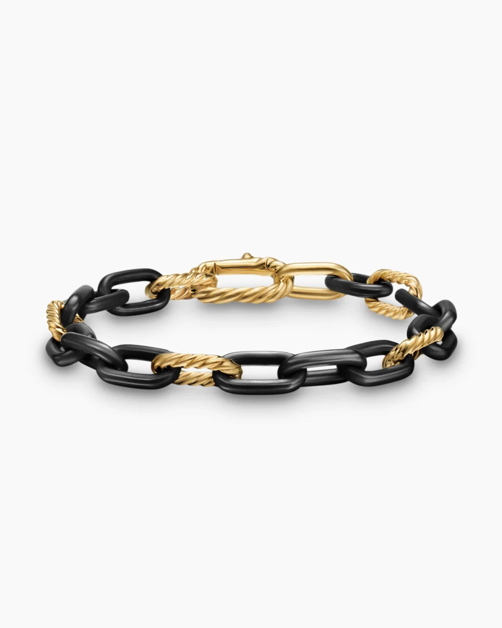 DY MADISON® CHAIN BRACELET Black Titanium with 18K Yellow Gold, 8.5mm