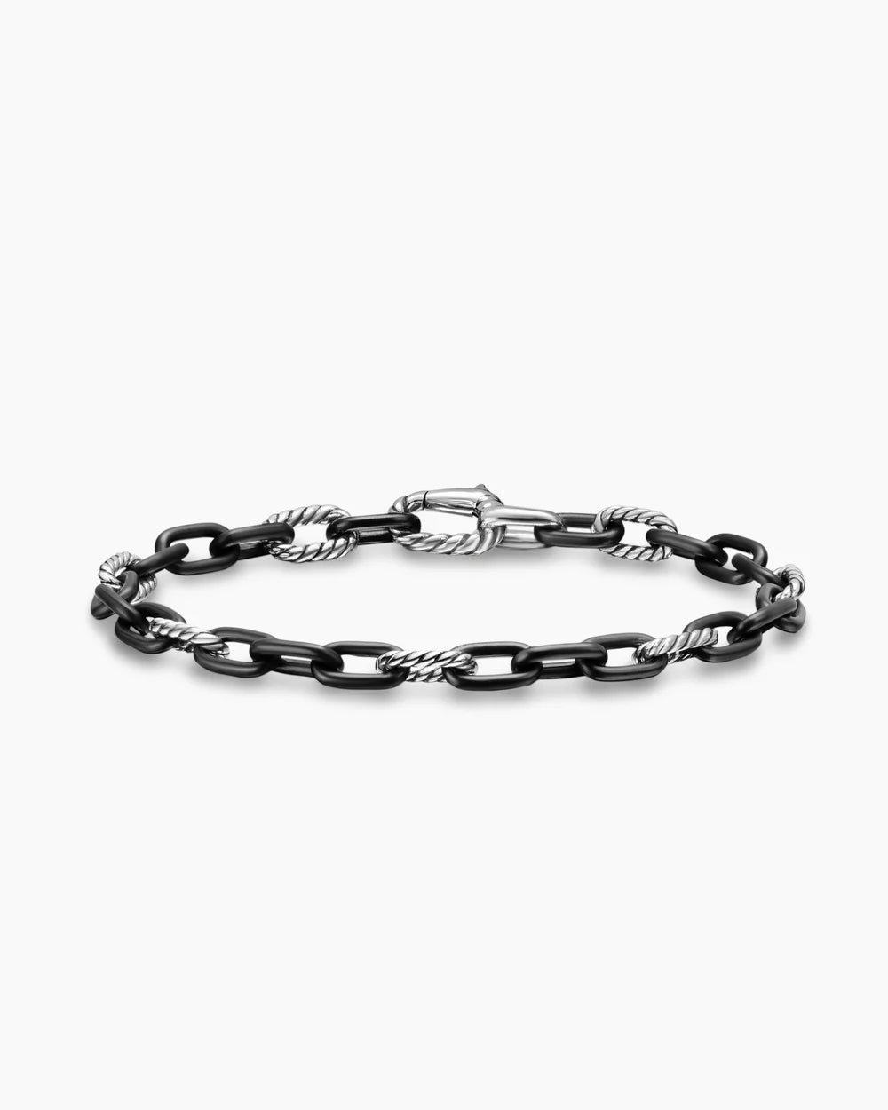 DY MADISON® CHAIN BRACELET Black Titanium with Sterling Silver, 6mm