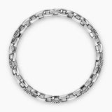 CHEVRON OVAL LINK BRACELET Sterling Silver, 7mm