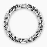 CHEVRON OVAL LINK BRACELET Sterling Silver, 10mm