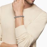 CHEVRON OVAL LINK BRACELET Sterling Silver, 10mm