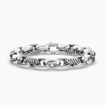 CHEVRON OVAL LINK BRACELET Sterling Silver, 10mm