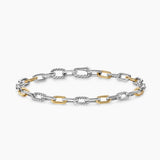 DY MADISON® CHAIN BRACELET Sterling Silver with 18K Yellow Gold, 6mm