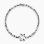 STAR OF DAVID STATION BRACELET Sterling Silver, 3.6mm