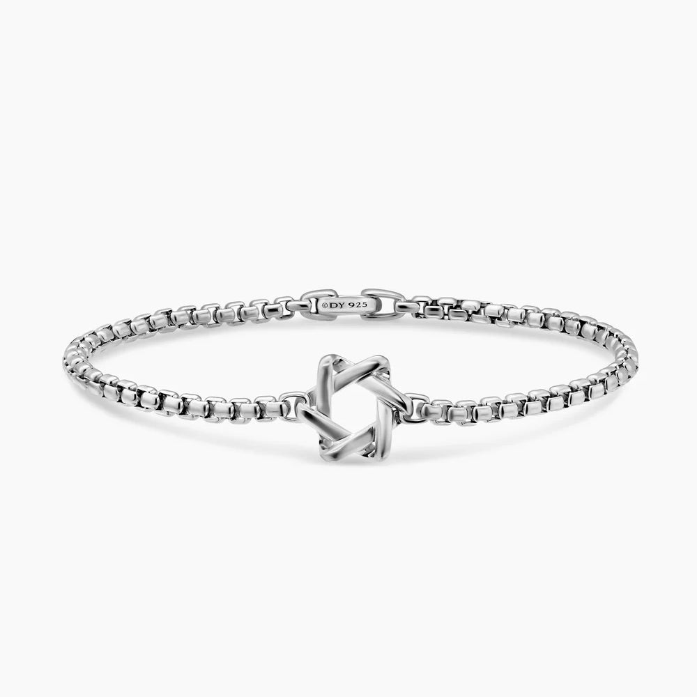 STAR OF DAVID STATION BRACELET Sterling Silver, 3.6mm