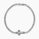 CROSS STATION BRACELET Sterling Silver, 3.6mm