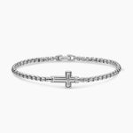 CROSS STATION BRACELET Sterling Silver, 3.6mm