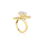 Twisting Bypass Pave Engagement Ring Semi Mount