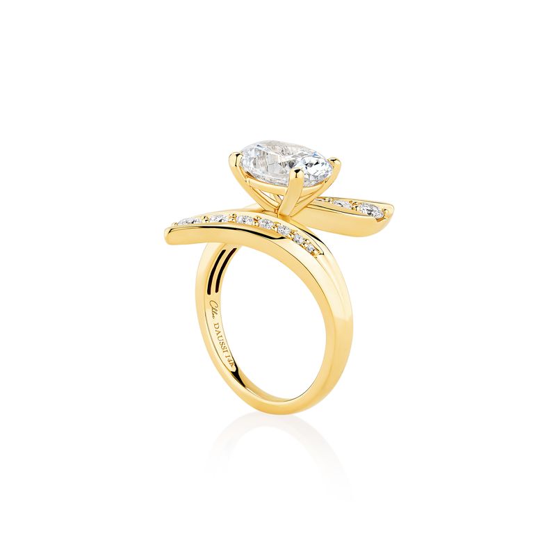 Twisting Bypass Pave Engagement Ring Semi Mount