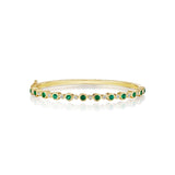 18K Yellow Gold Emerald Bangle Bracelet