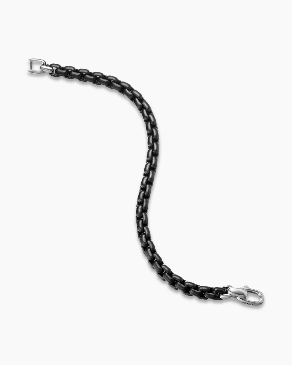 Box Chain Bracelet Stainless Steel and Sterling Silver, 7.3mm