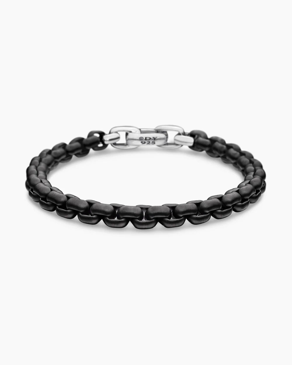 Box Chain Bracelet Stainless Steel and Sterling Silver, 7.3mm