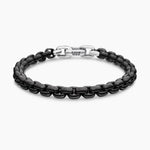 Box Chain Bracelet Stainless Steel and Sterling Silver, 7.3mm