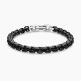 Box Chain Bracelet Stainless Steel and Sterling Silver, 7.3mm