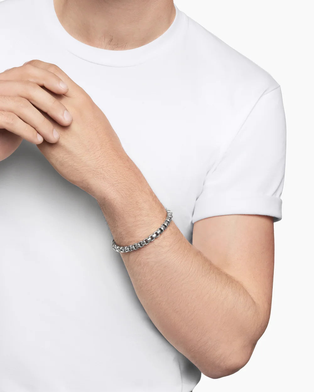 Box Chain Bracelet in Sterling Silver
