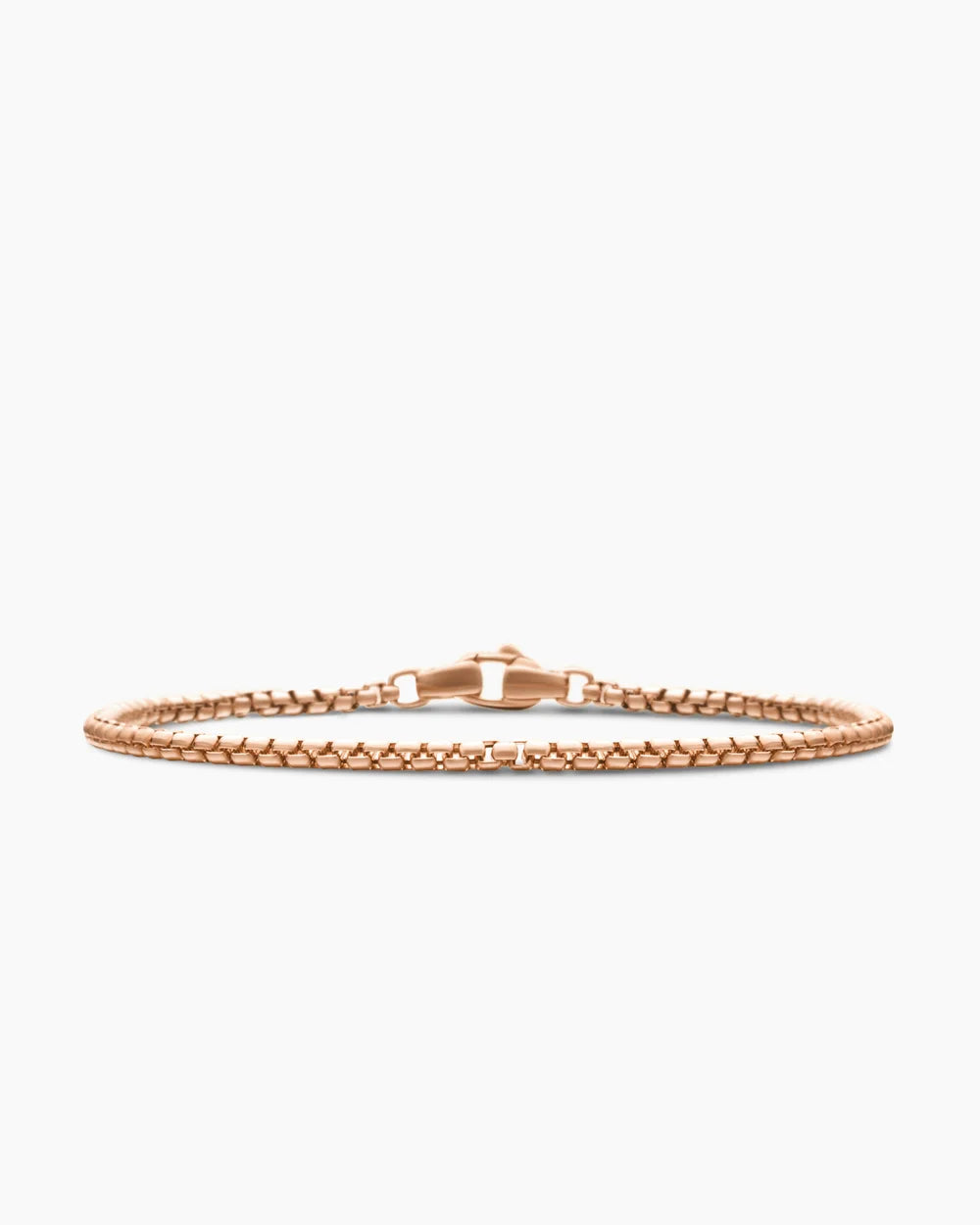 Box Chain Bracelet in 18K Rose Gold, 2.7mm