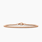 Box Chain Bracelet in 18K Rose Gold, 2.7mm