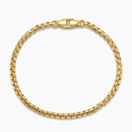 Box Chain Bracelet in 18K Yellow Gold, 3.4mm
