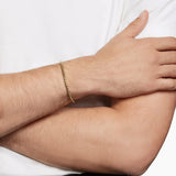 Box Chain Bracelet in 18K Yellow Gold, 3.4mm