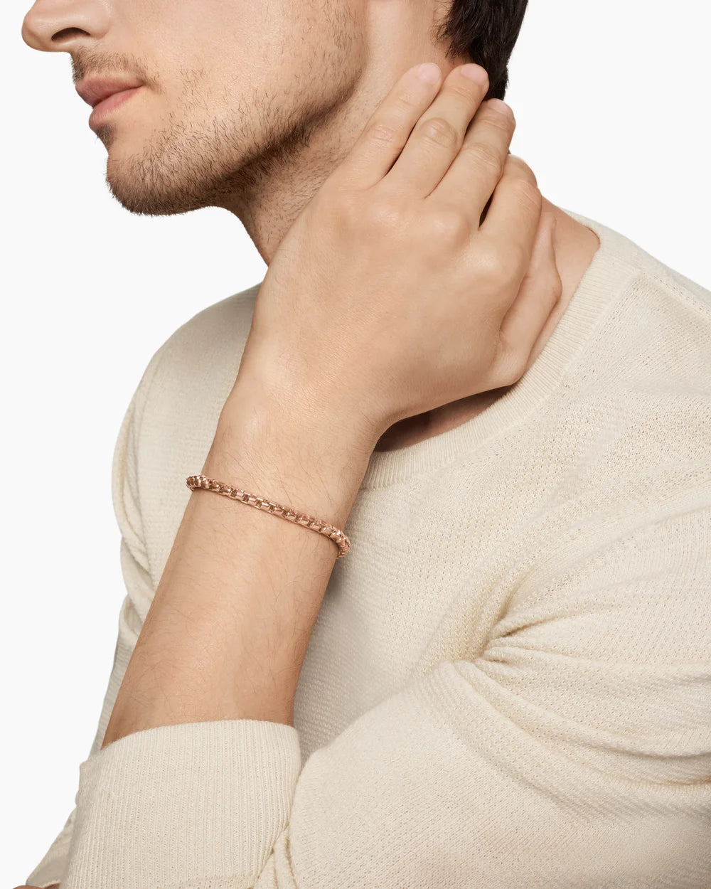 Box Chain Bracelet in 18K Rose Gold, 5mm