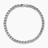 Double Box Chain Bracelet Sterling Silver, 4mm