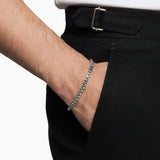 Double Box Chain Bracelet Sterling Silver, 4mm