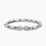 Faceted Link Bracelet in Sterling Silver, 6mm