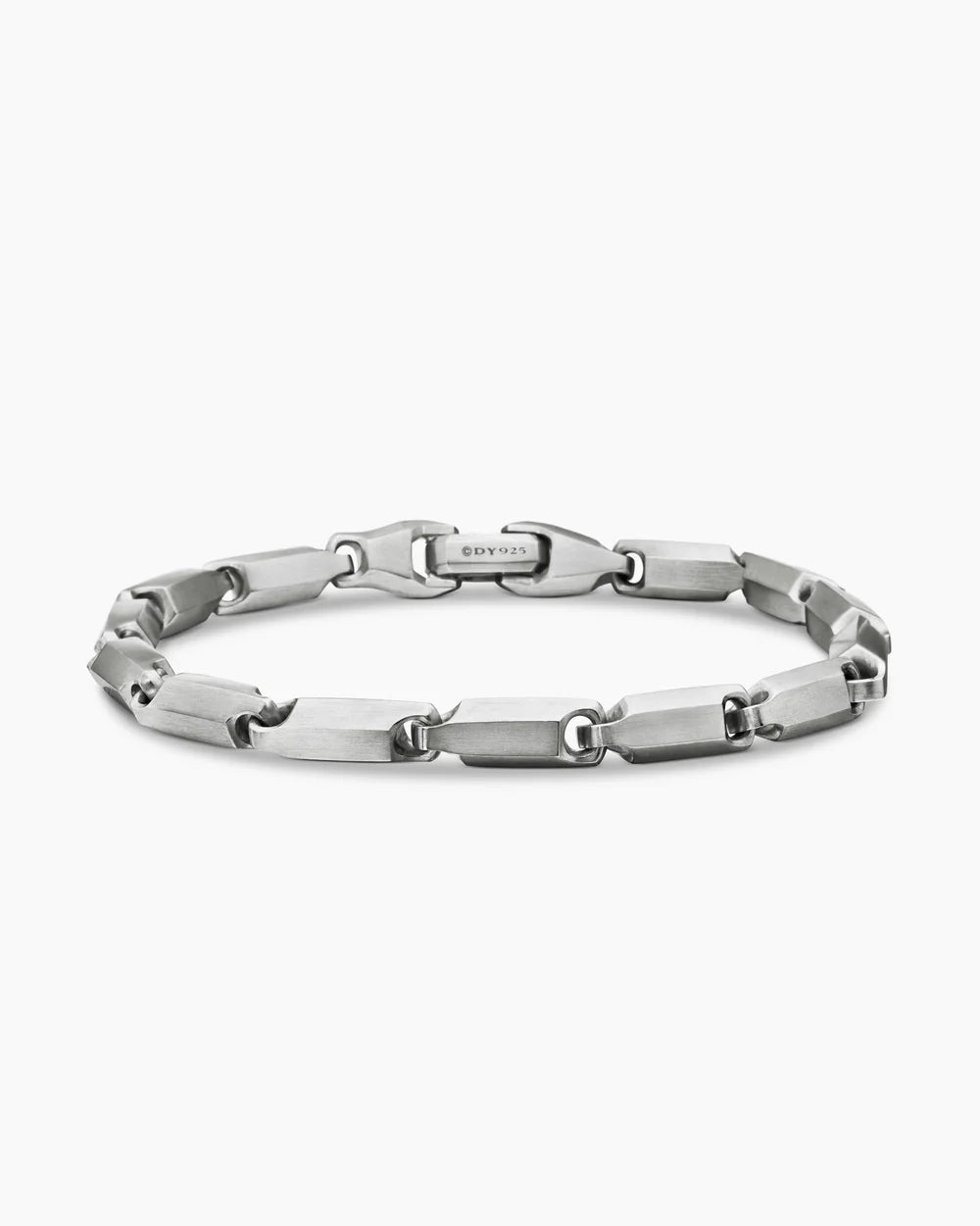 Faceted Link Bracelet in Sterling Silver, 6mm