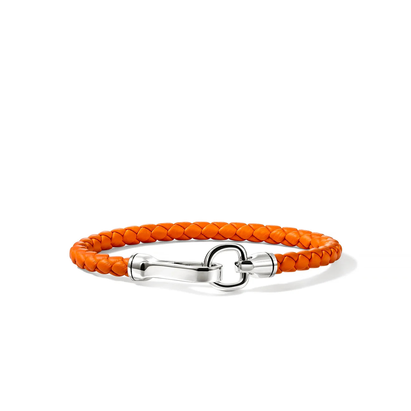 Hook Clasp Bracelet, Sterling Silver, Leather, 5MM