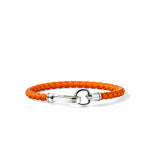 Hook Clasp Bracelet, Sterling Silver, Leather, 5MM