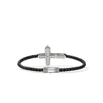 Icon 50 Bracelet, Sterling Silver, Leather, 3MM