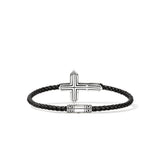 Icon 50 Bracelet, Sterling Silver, Leather, 3MM