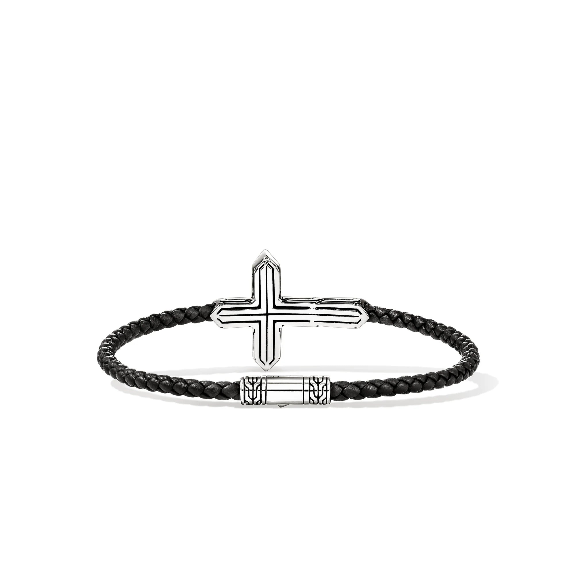 Icon 50 Bracelet, Sterling Silver, Leather, 3MM