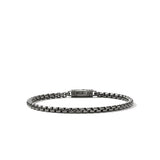 Box Chain Bracelet, Dark Silver, 3.7MM