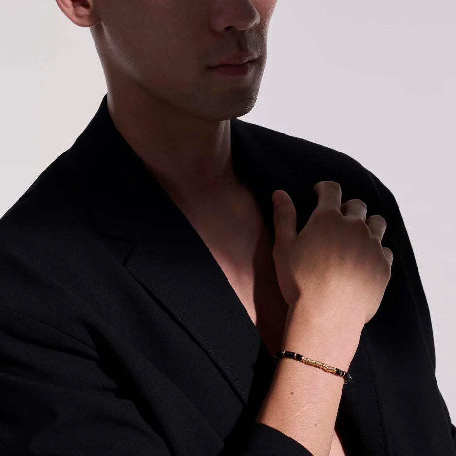 Heishi Bracelet, Gold, Hardstones