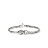 Naga Bracelet, Sterling Silver, Diamonds, Blue Sapphires, 3.5MM