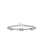 Icon Stud Bracelet, Sterling Silver, Diamonds, 2.5MM