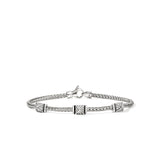 Icon Stud Bracelet, Sterling Silver, Diamonds, 2.5MM