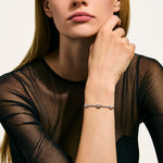 Icon Stud Bracelet, Sterling Silver, Diamonds, 2.5MM