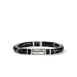 Heishi Bracelet, Sterling Silver, Black Onyx, 8MM