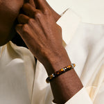 Heishi Bracelet, Sterling Silver, Tiger Eye, 8MM