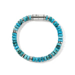 Heishi Bracelet, Sterling Silver, Turquoise, 8MM